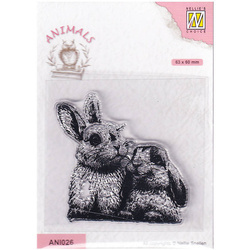 NELLIE'S Transparent Acryl Stempel Motivstempel Clear Stamp, ANI026 Hasen